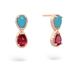 Turquoise Infinity 14K Rose Gold earrings E5050