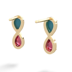 Turquoise Infinity 14K Yellow Gold earrings E5050