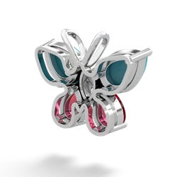 Turquoise Butterfly 14K White Gold pendant P2215