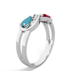 Turquoise Diamond Infinity 14K White Gold ring R5390