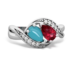 Turquoise Summer Winds 14K White Gold ring R5342