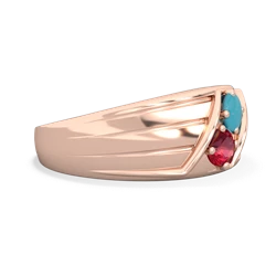 Turquoise Men's Streamline 14K Rose Gold ring R0460