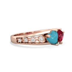 Turquoise Heart To Heart 14K Rose Gold ring R3342