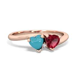 Turquoise Sweethearts 14K Rose Gold ring R5260