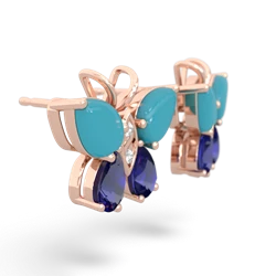 Turquoise Butterfly 14K Rose Gold earrings E2215