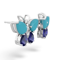 Turquoise Butterfly 14K White Gold earrings E2215