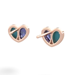 Turquoise 'Our Heart' 14K Rose Gold earrings E5072