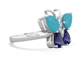 Turquoise Butterfly 14K White Gold ring R2215