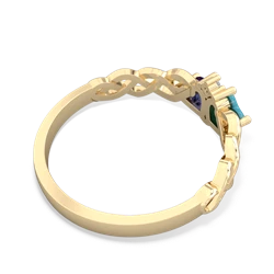Turquoise Heart To Heart Braid 14K Yellow Gold ring R5870