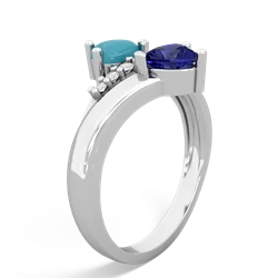 Turquoise Heart To Heart 14K White Gold ring R2064