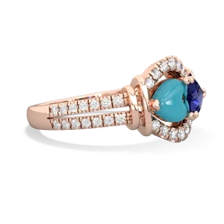 Turquoise Art-Deco Keepsake 14K Rose Gold ring R5630