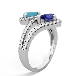 Turquoise Diamond Dazzler 14K White Gold ring R3000