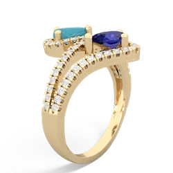 Turquoise Diamond Dazzler 14K Yellow Gold ring R3000