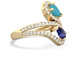 Turquoise Diamond Dazzler 14K Yellow Gold ring R3000