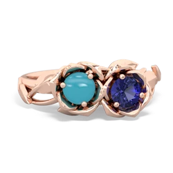 Turquoise Rose Garden 14K Rose Gold ring R5510