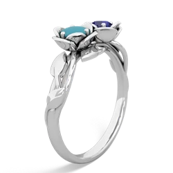 Turquoise Rose Garden 14K White Gold ring R5510