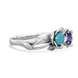 Turquoise Rose Garden 14K White Gold ring R5510