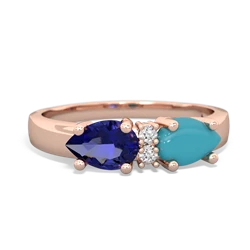 Turquoise Pear Bowtie 14K Rose Gold ring R0865