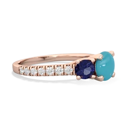 Turquoise Pave Trellis 14K Rose Gold ring R5500