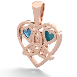 Turquoise Celtic Trinity Heart 14K Rose Gold pendant P5331