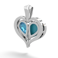 Turquoise Two Become One 14K White Gold pendant P5330