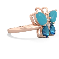 Turquoise Butterfly 14K Rose Gold ring R2215