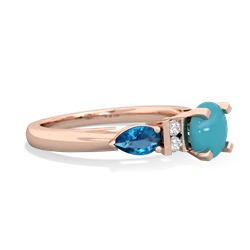 Turquoise 6Mm Round Eternal Embrace Engagement 14K Rose Gold ring R2005