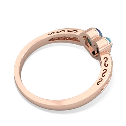 Turquoise Filligree 'One Heart' 14K Rose Gold ring R5070