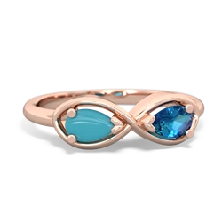 Turquoise Infinity 14K Rose Gold ring R5050