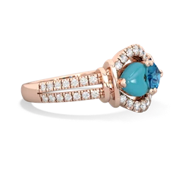 Turquoise Art-Deco Keepsake 14K Rose Gold ring R5630