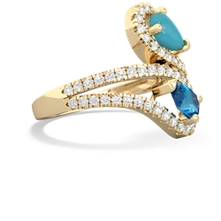 Turquoise Diamond Dazzler 14K Yellow Gold ring R3000