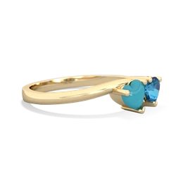 Turquoise Sweethearts 14K Yellow Gold ring R5260