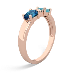 Turquoise Pear Bowtie 14K Rose Gold ring R0865