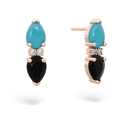 Turquoise Bowtie Drop 14K Rose Gold earrings E0865