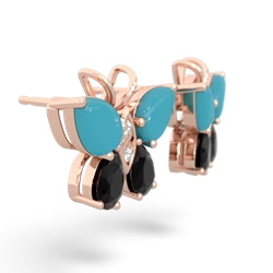 Turquoise Butterfly 14K Rose Gold earrings E2215