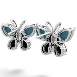 Turquoise Butterfly 14K White Gold earrings E2215