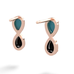 Turquoise Infinity 14K Rose Gold earrings E5050