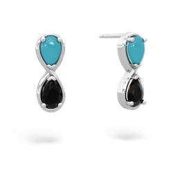 Turquoise Infinity 14K White Gold earrings E5050