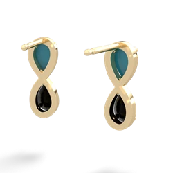 Turquoise Infinity 14K Yellow Gold earrings E5050