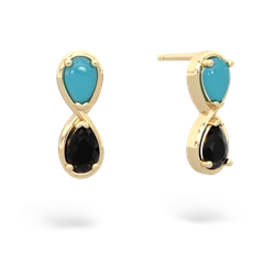 Turquoise Infinity 14K Yellow Gold earrings E5050