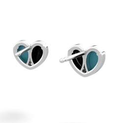 Turquoise 'Our Heart' 14K White Gold earrings E5072