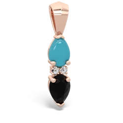 Turquoise Bowtie Drop 14K Rose Gold pendant P0865