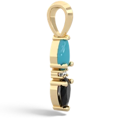Turquoise Bowtie Drop 14K Yellow Gold pendant P0865