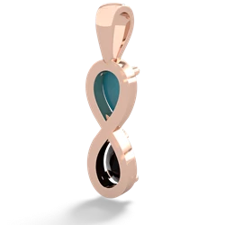 Turquoise Infinity 14K Rose Gold pendant P5050