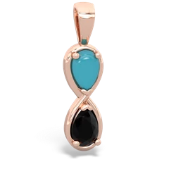 Turquoise Infinity 14K Rose Gold pendant P5050