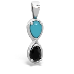 Turquoise Infinity 14K White Gold pendant P5050