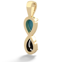 Turquoise Infinity 14K Yellow Gold pendant P5050