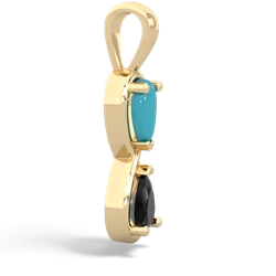 Turquoise Infinity 14K Yellow Gold pendant P5050