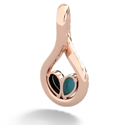 Turquoise Pave Twist 'One Heart' 14K Rose Gold pendant P5360