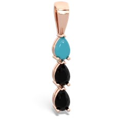 Turquoise Dew Drops 14K Rose Gold pendant P2251